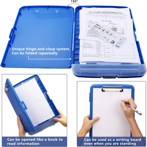 Clipboard a4 Clip File A4 Binder Storage Nursing Clipboard,Heavy Duty Plastic Storage Clipboard with Low Profile Clip,Nursing Clipboard Folder Sid...