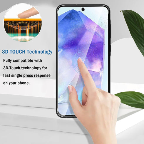 2+2 Pack for Samsung Galaxy A55 5G Screen Protector with Camera Lens Protector,Full Coverage 9H Tempered Glass Film,HD Clear Scratch Resistant,Bub...