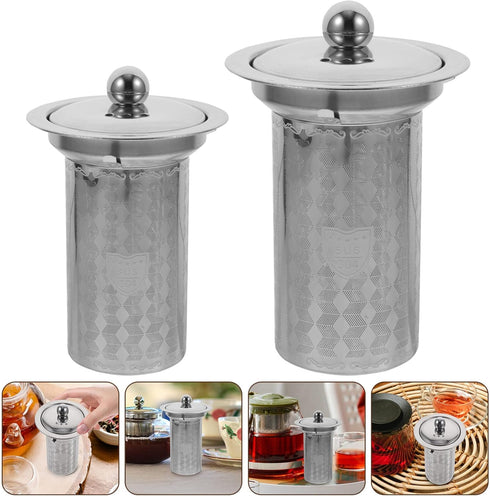 HEMOTON Tea Infusers for Loose Tea: 2Pcs Stainless Steel Tea Strainers Fine Mesh Tea Steeper Tea Diffuser Teapot Replacement Tea Basket Insert for...