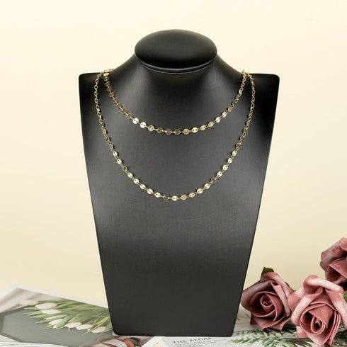 YOUBEIYEE 16.4 Feet Light Gold Sequin Chain for Jewelry Making Solid Brass 16K Gold Plated Jewelry Chain Bulk Bracelet Necklace DIY Jewelry Suppli...
