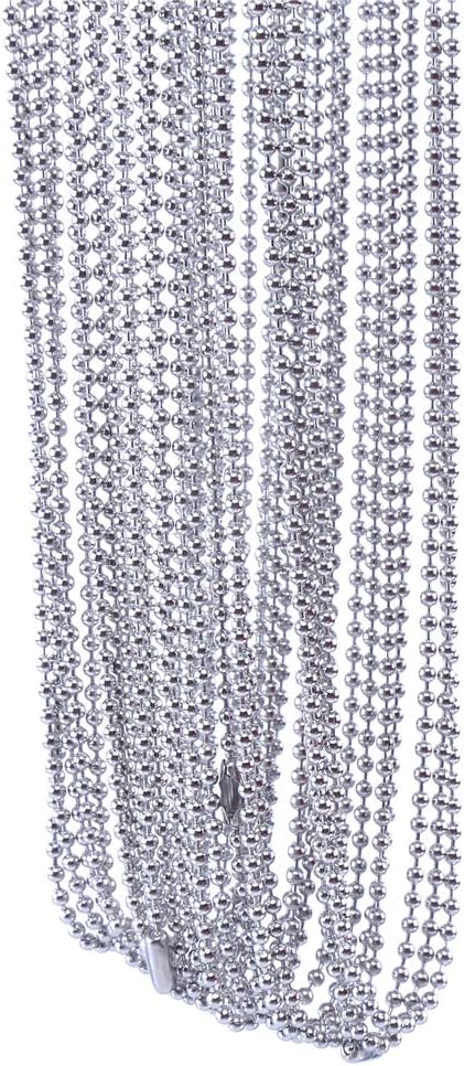 CCINEE 20pcs 23.6" Nickel-Free Plated Ball Chain Necklace Adjustable Antiqued Metal Bead Steel Chain Matching Connectors with 20pcs Clasps for Jew...