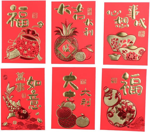 12 Pcs Chinese New Year Red Envelopes 2024, Chinese New Year Hong Bao Lucky Money Pocket For New Year Spring Festival Wedding Birthday Supplies...