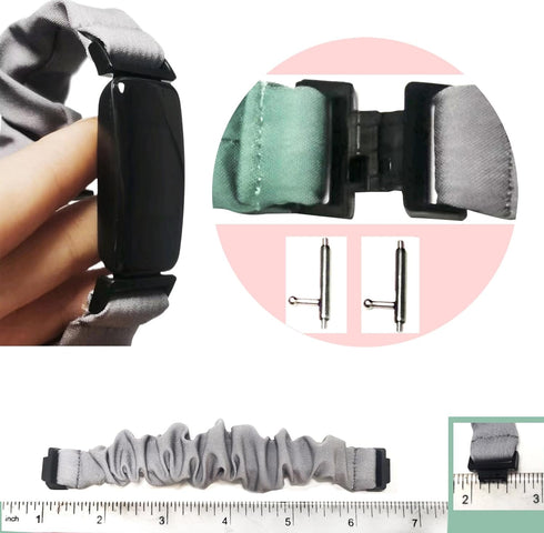 4Pcs Women Men Scrunchie Elastic Braided Solo Loop Stretchy Straps Nylon SportBand Wristband For Inspire 3 2 HR Ace 3 2 Bands (Medium, Black+Grey+...