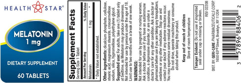GeriCare Melatonin 1mg Tablets Dietary Supplement 60 Count (Pack of 1)...