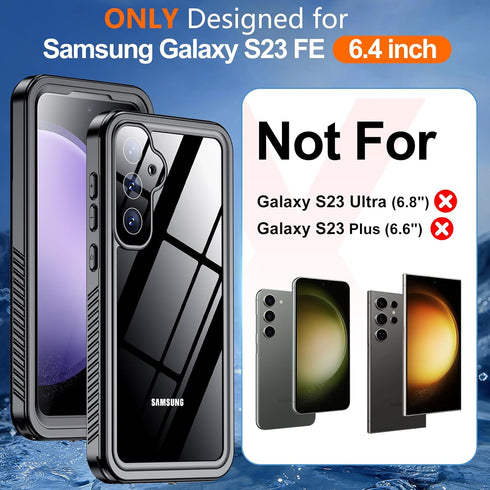 Hualele Galaxy S23 FE 5G Case Waterproof, Built in Lens & Screen Protector Rugged Full Body Heavy Duty Protective Shockproof IP68 Underwater Case ...