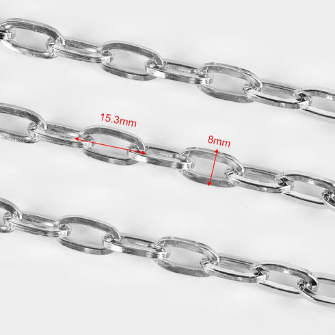 YOUBEIYEE 16.4 Feet Aluminum Chains for Jewelry Making Large Paperclip Chain Necklace DIY Making for Men and Women Jewelry Supplies Findings...