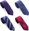 AUSKY 4 Packs Skinny Neckties for Men Boys, 2.35'' Wide Slim Ties in Different Textured Style Mixed set...