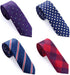 AUSKY 4 Packs Skinny Neckties for Men Boys, 2.35'' Wide Slim Ties in Different Textured Style Mixed set...