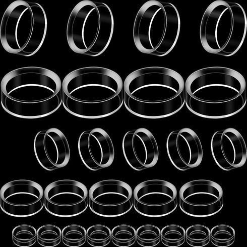 Jetec 45 Pieces Acrylic Display Stand Clear Ring Baseball Stands Plastic Round Display Stand for Golf Ball, Baseball, Softball, Tennis Ball, Spher...