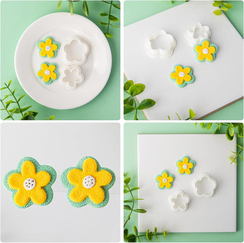 RUIFUU 2Pcs Flower Petal Clay Cutters, Clay Earring Making Kit, Clay Earring Cutters, Clay Mold for Earrings Jewelry Making...