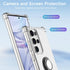 for Galaxy S24 Ultra Case Clear with 360 Rotation Metal Ring Holder Stand, Support Magnetic Car Phone Mount Soft TPU Bumper PC Hard Protective Pho...