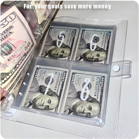 25 Pack A5 Binder Sleeves 100 Envelopes Money Saving Challenge A5 Money Saving Binder, Pouches Either Labeled 1-100 Money Pouches for Cash Stuffin...