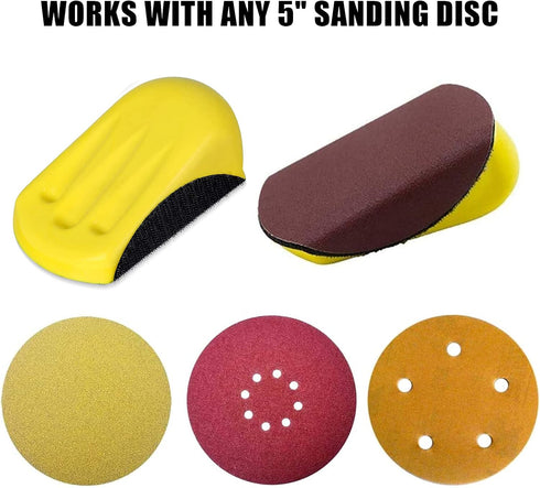 VIBRATITE 5 Inch Hook and Loop Mouse Hand Sanding Block, Ideal for Woodworking, Furniture Restoration, Home and Automotive Body,Sanding Pad Hook B...