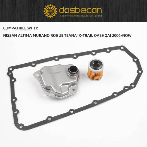 Dasbecan Automatic Transmission Filter Oil Pan Gasket Kit Compatible with Nissan Altima Juke Rogue Mitsubishi Lancer Outlander Dodge Caliber Jeep ...