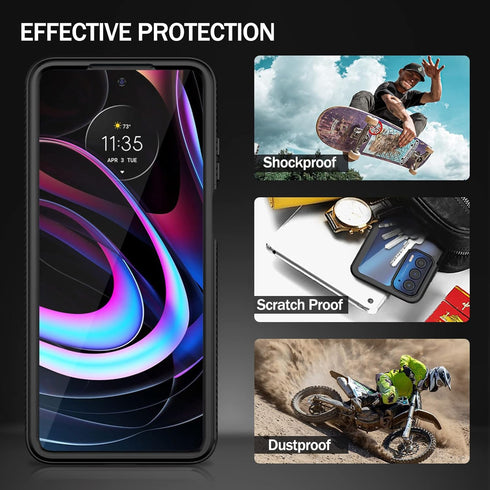 wahhle Compatible with Motorola Edge 5G UW Case, Built in Screen Protector Full Body Shockproof Slim Fit Bumper Protective Phone Cover for Edge 20...