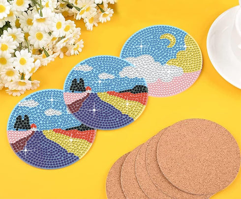 GLOYER 8 Pcs Diamond Painting Coasters,Ocean Whale Diamond Painting Kits Accessories for Beginners Adults and Kids for Home Decoration Gifts(3.94x...