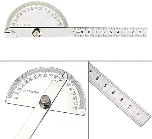 Nortools 0-180° Round Head Protractor - Angle Finder Craftsman Ruler Machinist Tool (Stainless Steel)...