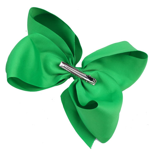 Huge Boutique Hair Bows Alligator Clips 6 Pcs 8 Inch for Infant Baby Girl Teens Girls Women (Green)...