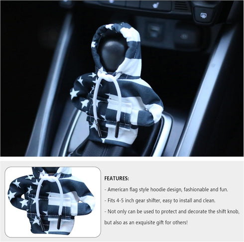Car Gear Shift Cover,US Flag Car Gear Shift Hoodie for Shifter Knob,Universal Gear Shift Knob Cover Car Interior Accessories for Most Cars Trucks ...