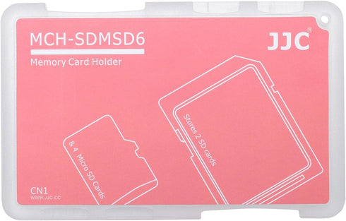 JJC JJC-SDMSD6RD Memory Card Case for 4X Micro SD + 2X SD Cards, Red...
