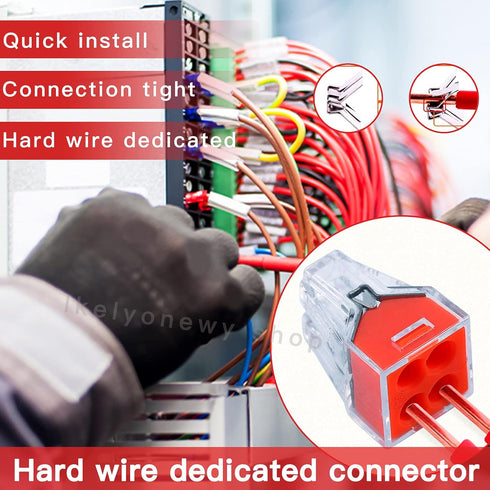 Push in Wire Connectors Quick Connect Electrical 2-Port 50 Pcs + 4-Port 50 Pcs Pushin Small Wire Nuts Twister Assortment Wiring Connecters lkelyon...