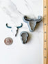 Polymer Clay Cookie Cutters – The Clayful Co Bessie Cow Skull Pack Set of 2 – Plastic Cutter for Jewelry and Earring shapes...
