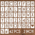 2 Inch Letter Stencils and Numbers, 42 Pcs Alphabet Drawing Stencils, Reusable Plastic Craft Templates for Painting on Wood, Wall, Fabric, Rock, S...