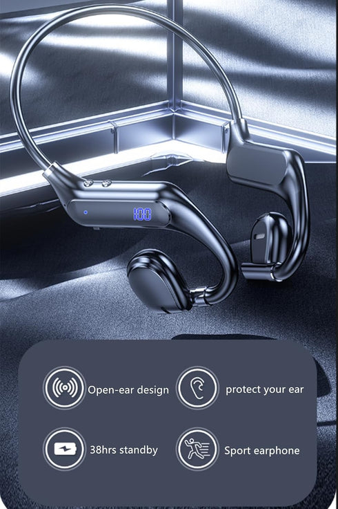 Bone Conduction Headphones Bluetooth Open Ear Earphones Wireless On Ear Headphones Up to 38 Hours Playtime Sport Wireless Headset for Running,Cycl...