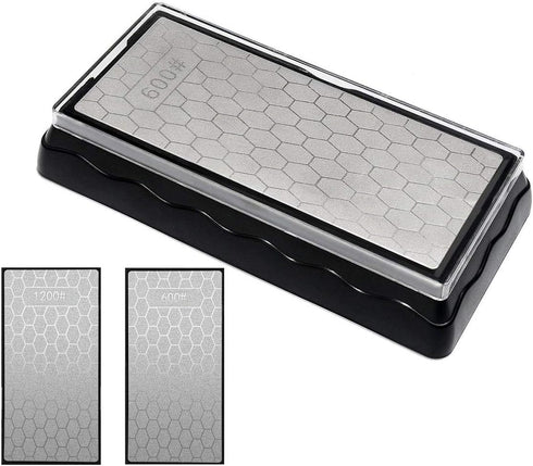 Double-sided Diamond Sharpening Stone,YCAMMIN Knife Sharpener Stone diamond sharpener Honeycomb Surface Plate with Non-slip Base for Scissors Kniv...