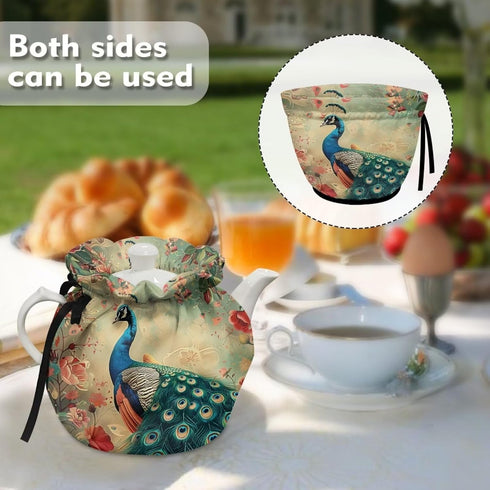 Peacock Tea Cozy for Teapot Insulated Large Teapot Cover to Keep Warm Tea Kettle Cover Machine Washable for Home Kitchen Tea Party Table Decor...