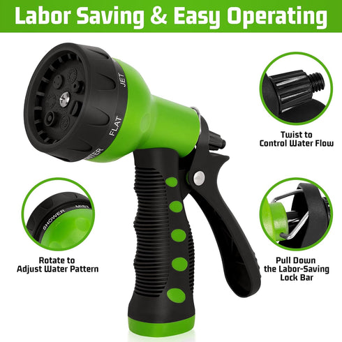 NEXCOVER Garden Hose Nozzle Sprayer - 7 Adjustable Watering Patterns Nozzle for Water Hose, Non-Slip Garden Spray Nozzle for Car Washing, Watering...