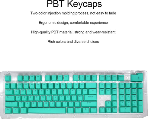 PBT Keycaps, 108 Keys P9 Mechanical Keyboard Key Backlit Key Character Translucent Key DIY Keycaps,for 61/64/87/104/108 Key Mechanical Keyboards(C...