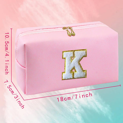 Makeup Bag Cosmetic Bag Pink Small Cute Personalized Toiletry Pouch Aesthetic Preppy Waterproof Large Capacity PU Leather Storage Bag for Pocket C...