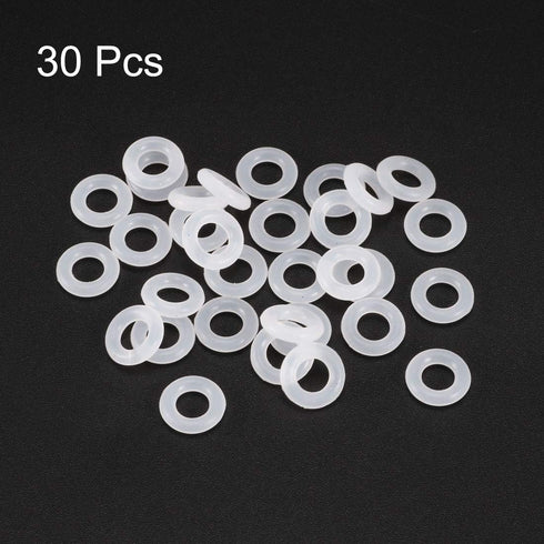 uxcell Silicone O-Rings, 10mm OD 5.2mm ID 2.4mm Width VMQ Seal Gasket for Compressor Valves Pipe Repair, White, Pack of 30...