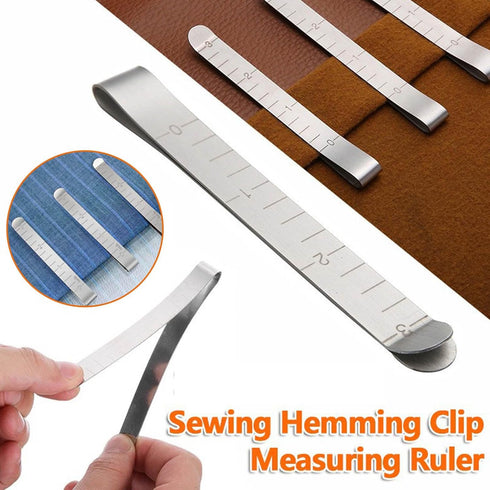 Set of 20 Sewing Clips, Stainless Steel Hemming Clips 3 Inches Measurement Ruler Quilting Supplies, Hem Marker, Sewing Supplies and Accessories...