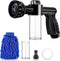 Car Wash Nozzle, Willcrew High Pressure Hose Nozzle Sprayer 8 Way Patterns Hose Soap Sprayer with 2 X 3.5oz 100cc Soap Dispenser and Washing Mitt ...