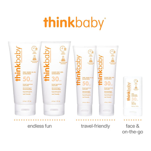 Thinkbaby SPF 50+ Baby Mineral Sunscreen – Safe, Natural Sunblock for Babies - Water Resistant Sun Cream – Broad Spectrum UVA/UVB Sun Protection –...