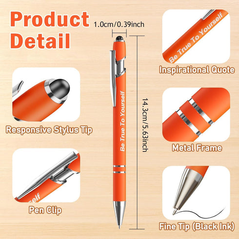 36 Pcs Motivational Pens Bulk, Inspirational Ink Pens with Stylus Tips, Positive Sayings Ballpoint Pen for Writing, Thank You Gifts for Men Women ...