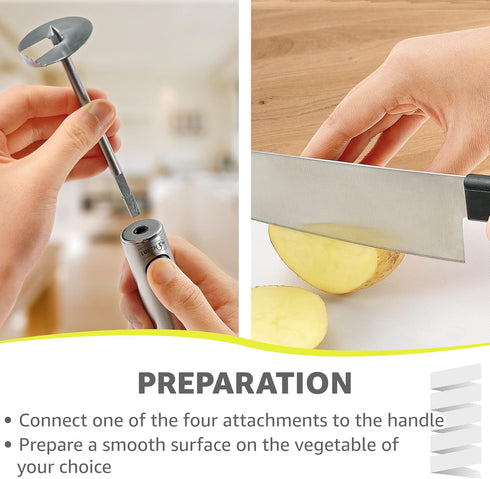 Lurch Germany Twister Stainless Steel Vegetable Drill | Fruit Corer And Veggie Spiralizer Ergonomic Handle With 4 Sizes for Coring and Hollowing o...