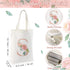 Sanwuta 2 Pcs Initial Canvas Tote Bags Wedding Gift Floral Letter Travel Cosmetic Bags Monogrammed for Woman Wedding...