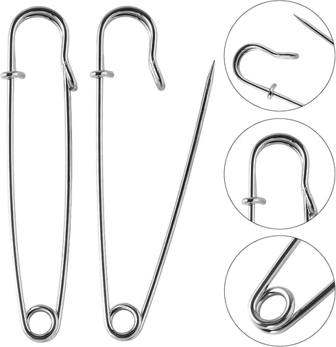 30 Pack Large Safety Pins, 2.75" Heavy Duty Blanket Pins for All Kinds of Handicrafts, Clothing, Blankets and Other Materials as Well as DIY Craft...