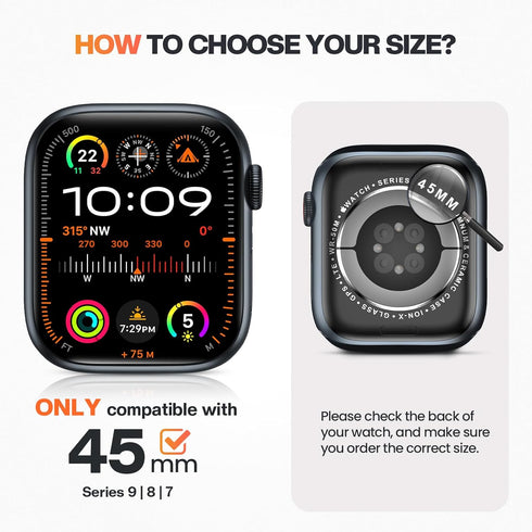 Goton 2-in-1 Waterproof Privacy Case for Apple Watch Screen Protector 45mm 44mm 41mm 40mm SE Series 9 8 7 6 5 4 Ultra 49mm, Front Anti Spy Tempere...