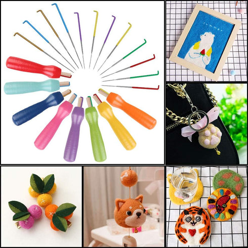 Needle Felting Tools, 38 Pcs Felting Needles - Needle Felting Supplies with 3 Sizes Felt Needles(36 Gauge, 38 Gauge, 40 Gauge), Color Wooden Handl...