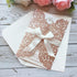 20PCS 5.12 x 7.28'' Laser Cut Wedding Invitations Cards with Envelopes Hollow Rose Pocket with Bowknot Invitation for Bridal Shower Wedding Invite...