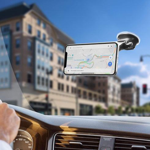 1Zero Magnetic Phone Car Mount with Quick Extension Telescopic Arm, Hands-Free Windshield Dashboard Cell Phone Holder for Car Compatible with iPho...