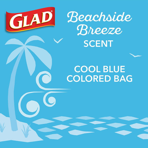 Glad Trash Bags, OdorShield Small Drawstring Garbage Bags - Febreze Beachside Breeze - 4 Gallon - 34 Count...