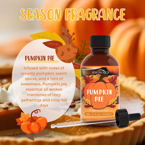 Pumpkin Pie Essential Oil 4 Fl Oz, Undiluted Pumpkin Pie Oil, Autumn Fragrance Oil for Diffuser,Humidifier, Home Care,House Cleaning, Spray, Soap ...