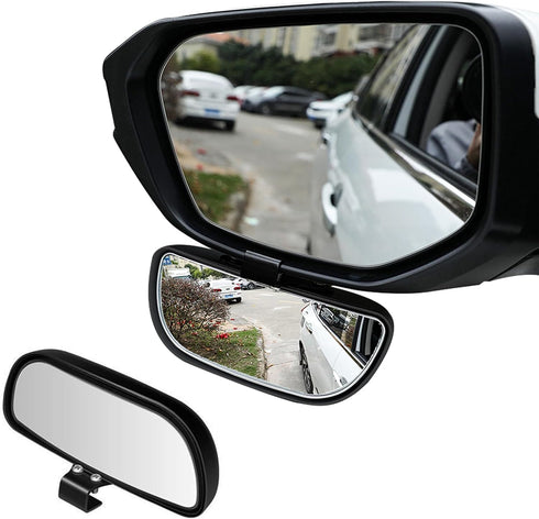 Blind Spot Car Mirror, Vehicle Adjustable 360 ° Rotation Auxiliary Convex Wide Angle Mirror, Auto Snap Way Clip On Side Rearview Mirror Universal ...