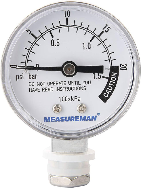 MEASUREMAN Stainless Steel Pressure Cooker Gauge, Pressure Canner Gauge, Steam Pressure Gauge, 2" Dial, Lower Mount, Including Hexagon Gasket and ...
