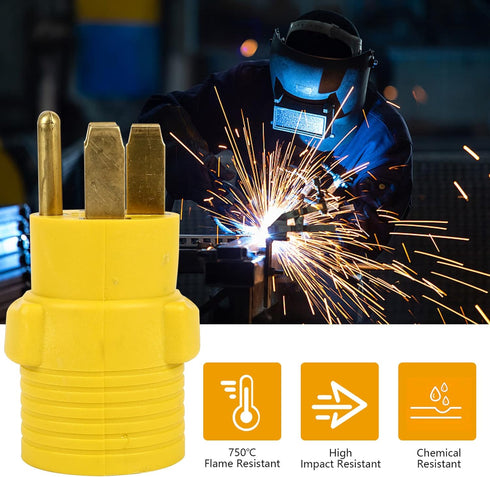 NEMA 14-50P to 6-50R Welder Adapter Connector, 50Amp 4 Prong Male Plug to 3 Prong Female Receptacle Adapter for Welder Generator RV EV Charger, Ye...